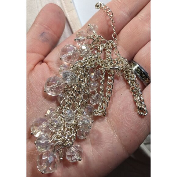 Whimsical Crystal Glass Beaded Fringe Necklace - Picture 3 of 5